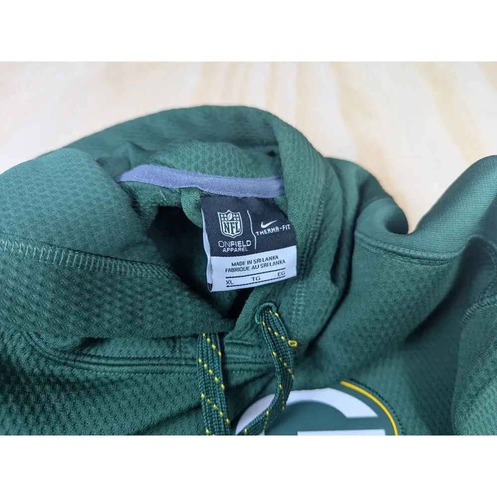 Nike Men's XL Green Bay Packers Therma-Fit NFL On-Field Pullover Hoodie Green